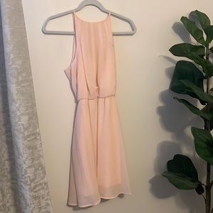 Blush dress with cinched waist